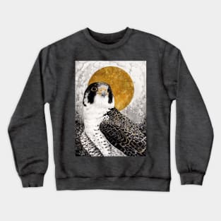 Peregrine falcon Watercolor at night sky Crewneck Sweatshirt